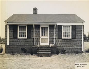 (POST-WAR SUBURBIA) Period binder entitled Knox Homes, Key to Better Living, with 32 photographs, 22 depicting a range of model homes a